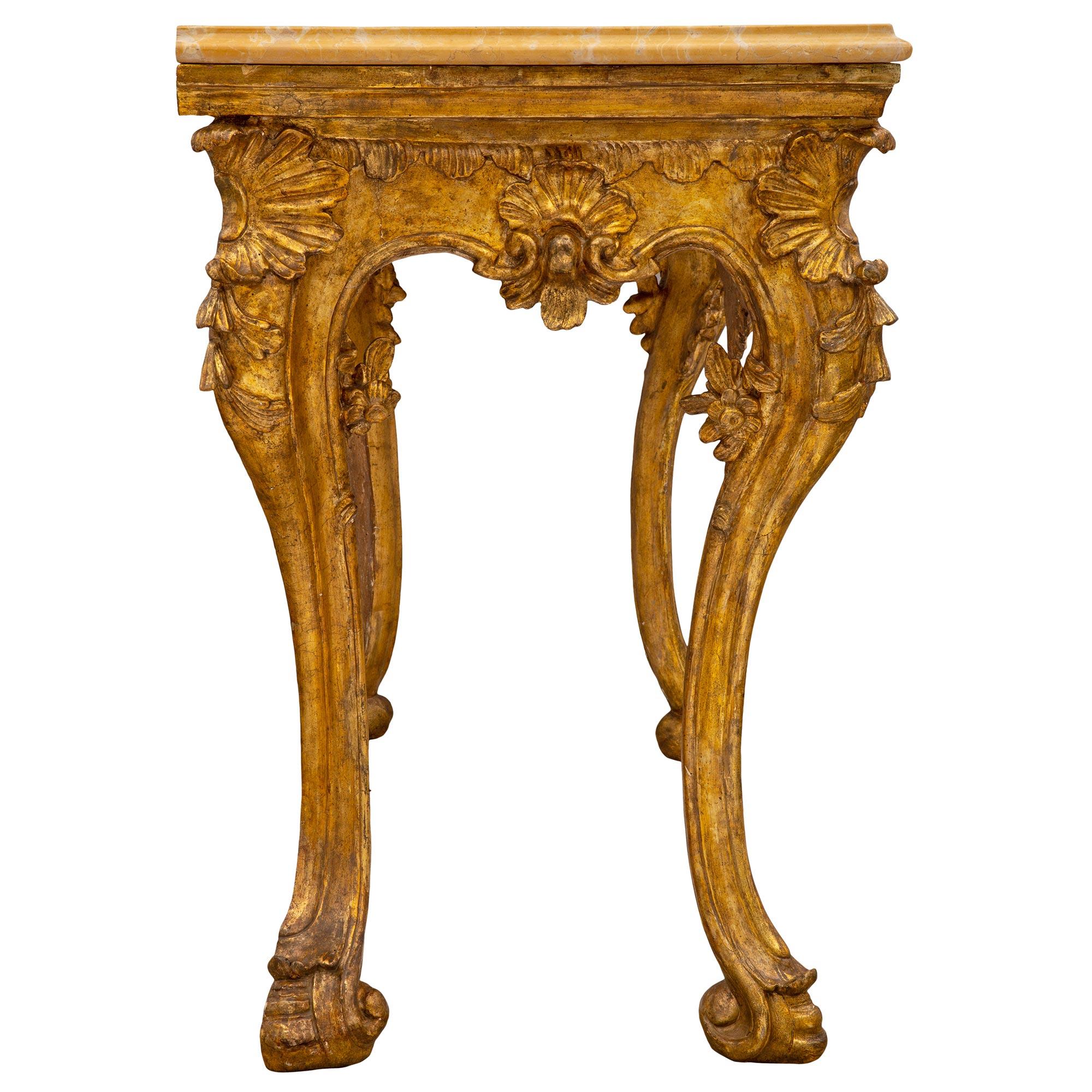 Patinated Italian 18th Century Louis XIV Period Mecca Free Standing Console For Sale