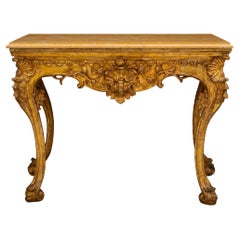 Console italienne Mecca du 18ème siècle d'époque Louis XIV sur pied