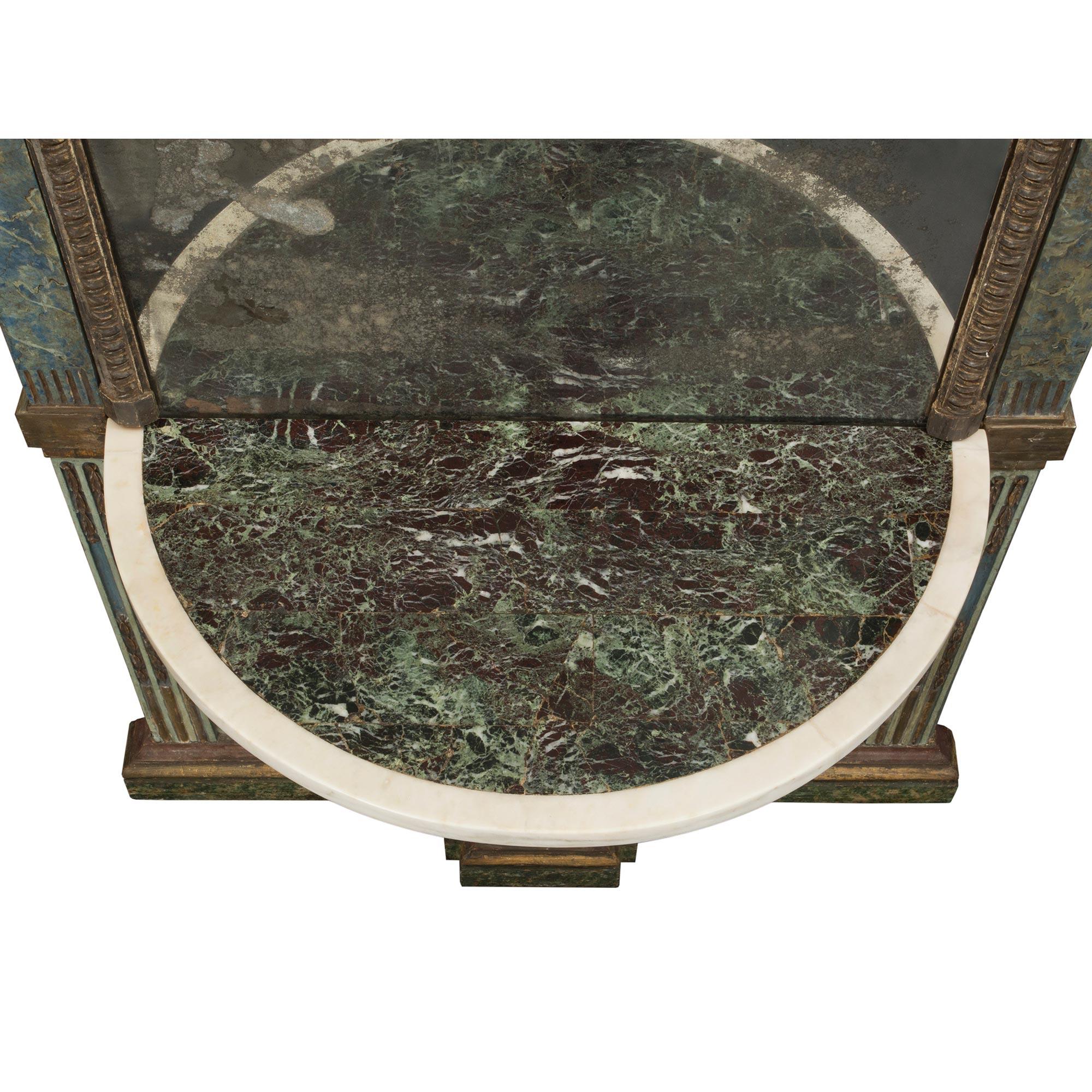 18th Century and Earlier Italian 18th Century Louis XIV Period Mecca Mirror and Console For Sale