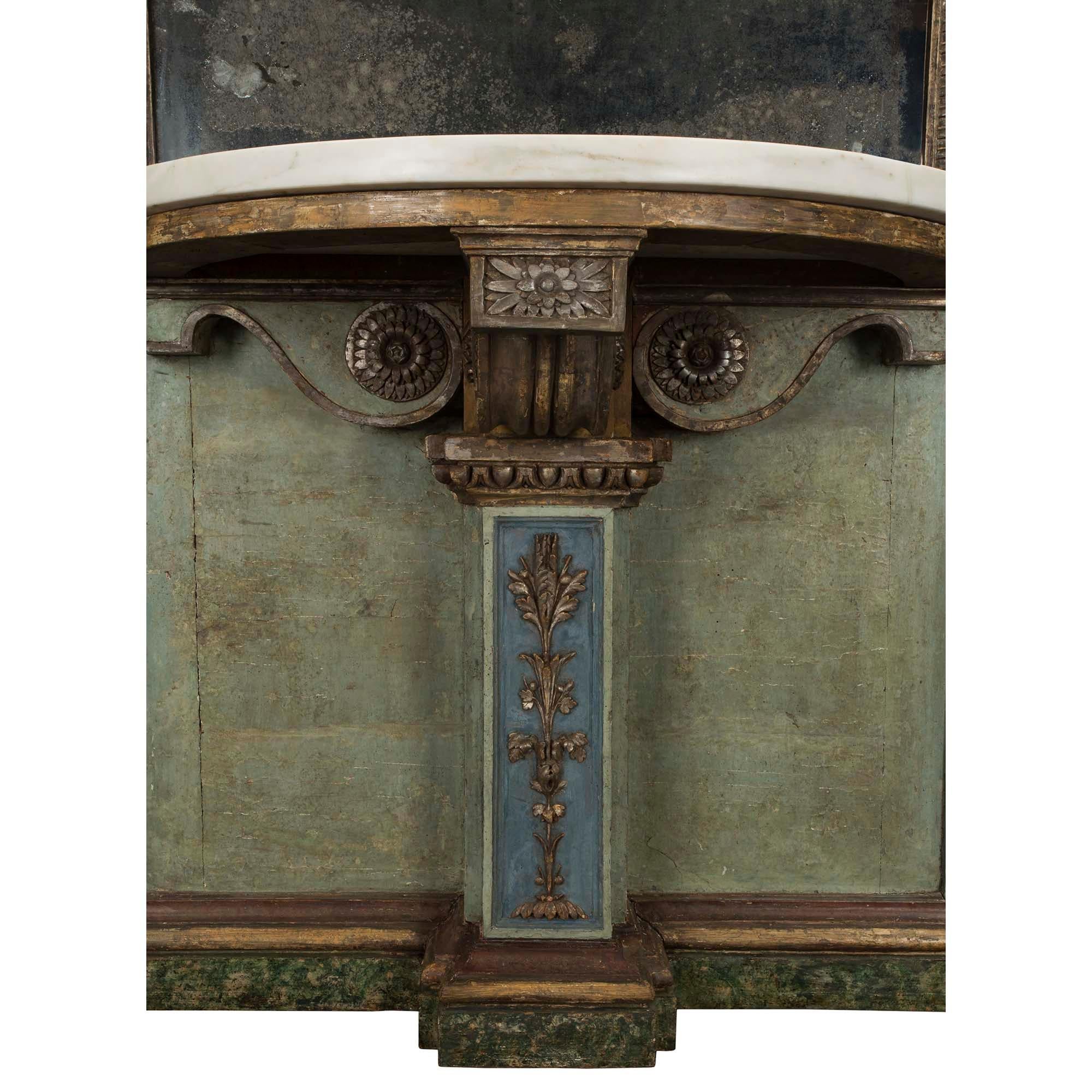 Italian 18th Century Louis XIV Period Mecca Mirror and Console For Sale 1