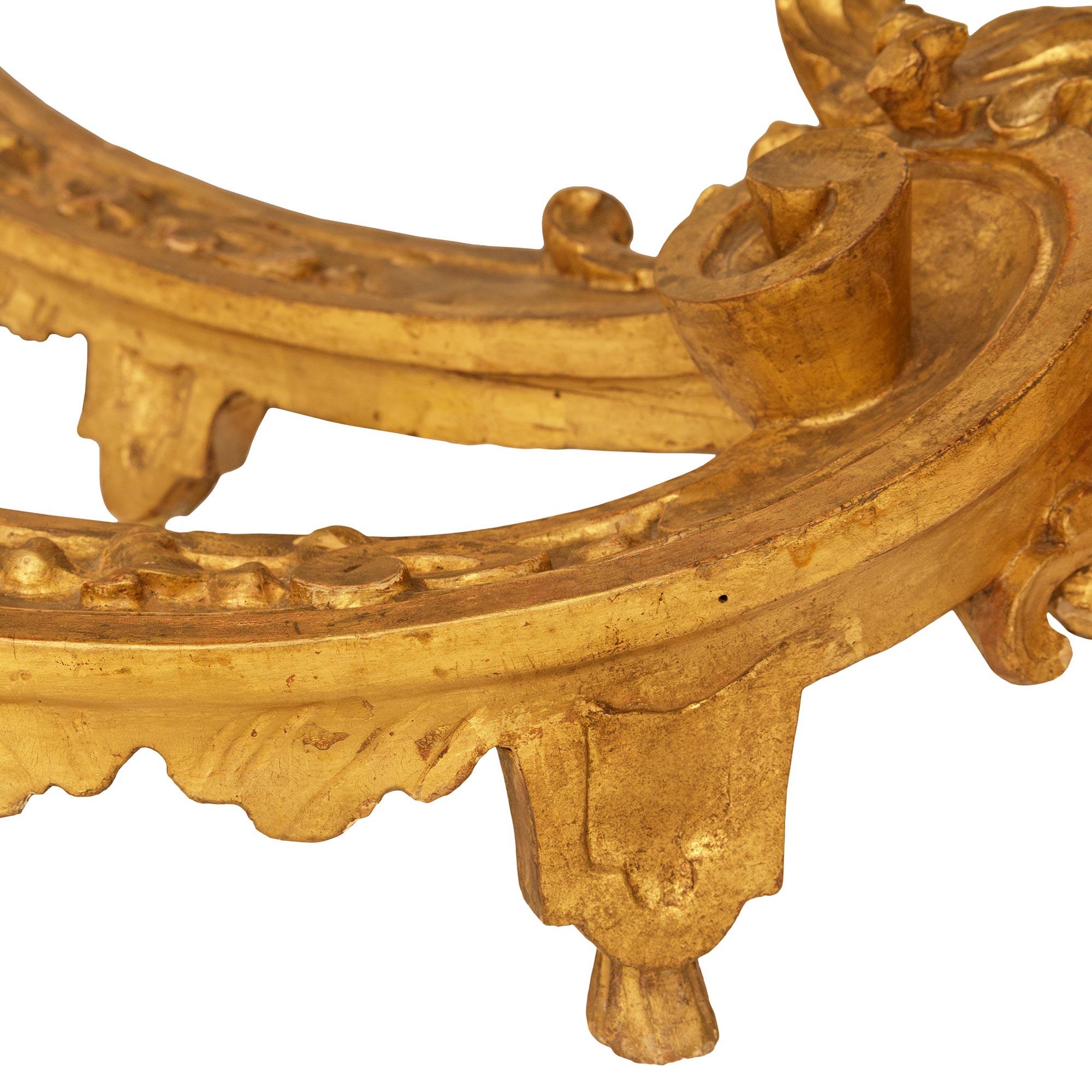 Italian 18th century Louis XIV Period Venetian st. Giltwood console For Sale 4