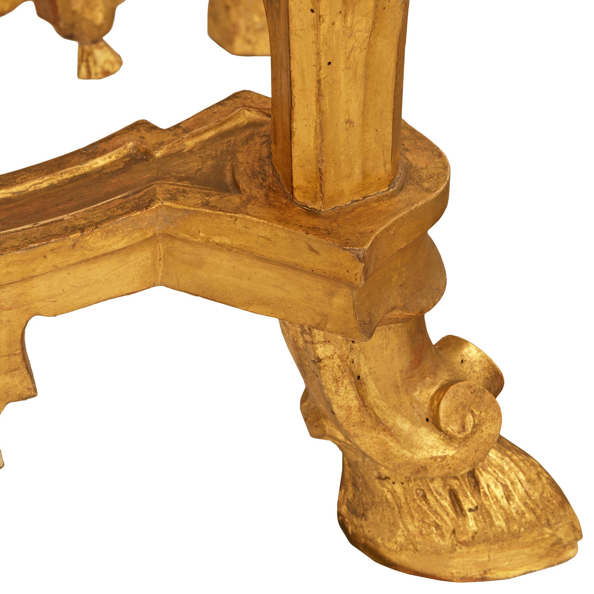 Italian 18th century Louis XIV Period Venetian st. Giltwood console For Sale 6