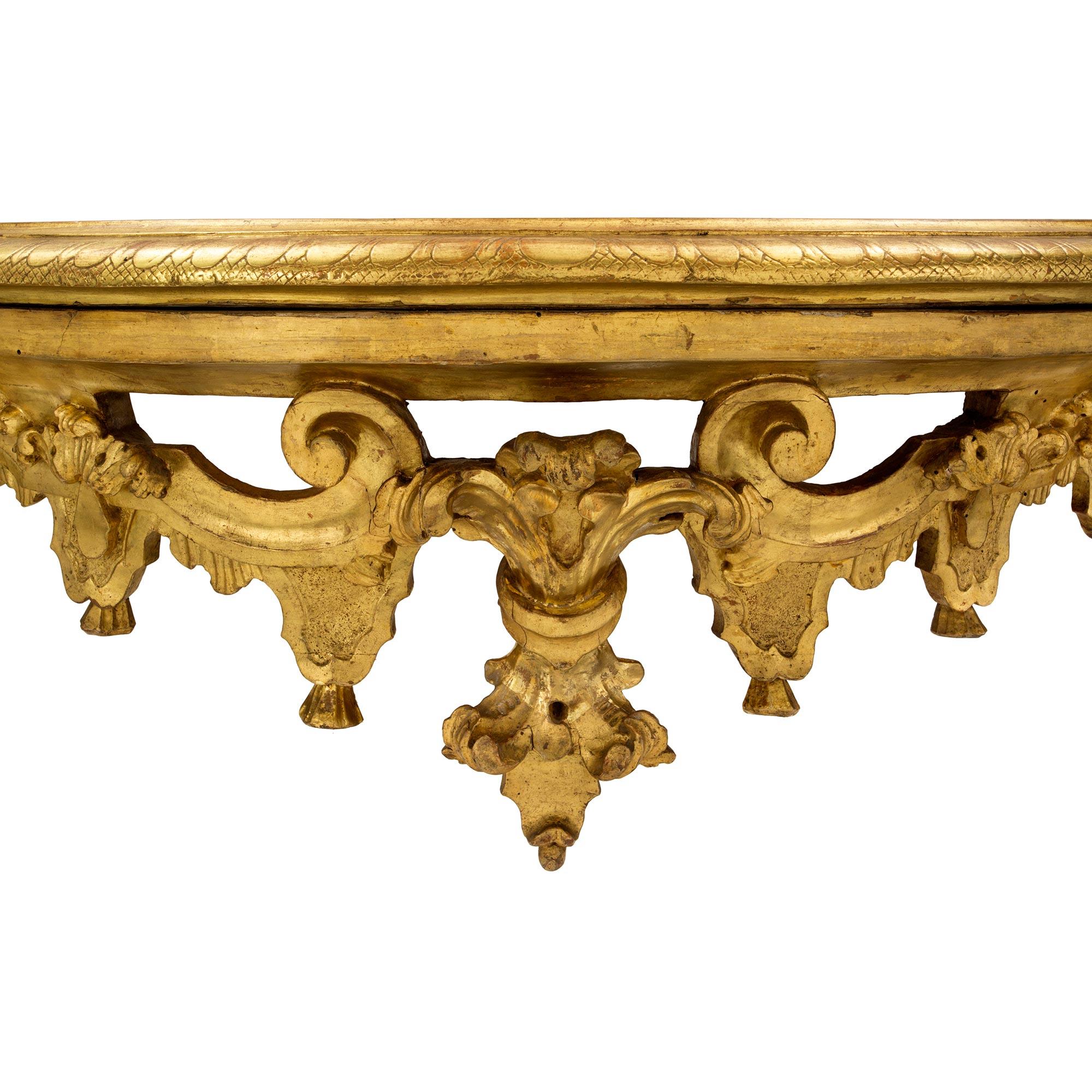 18th Century and Earlier Italian 18th Century Louis XIV Period Venetian Giltwood Console For Sale