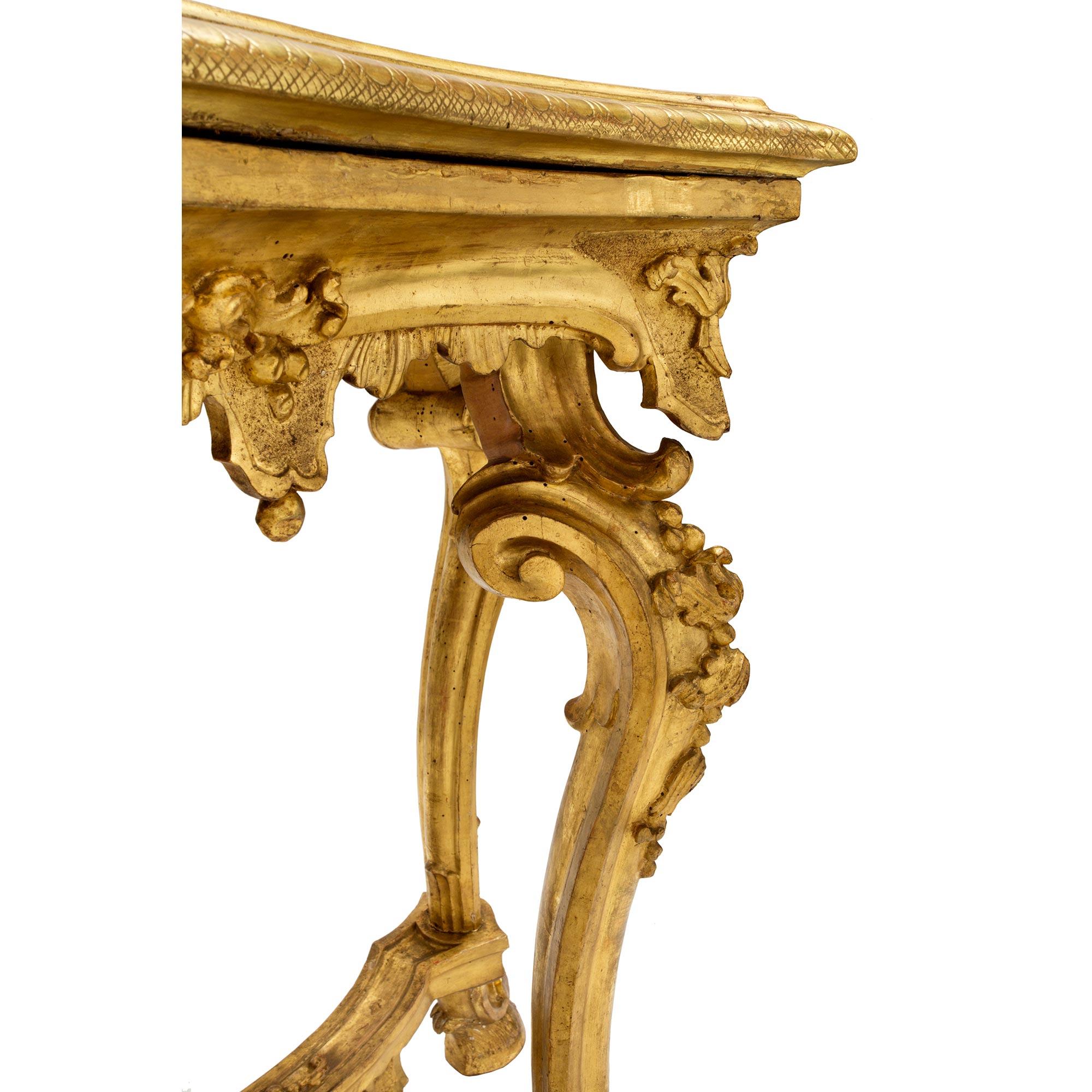 Italian 18th Century Louis XIV Period Venetian Giltwood Console For Sale 1