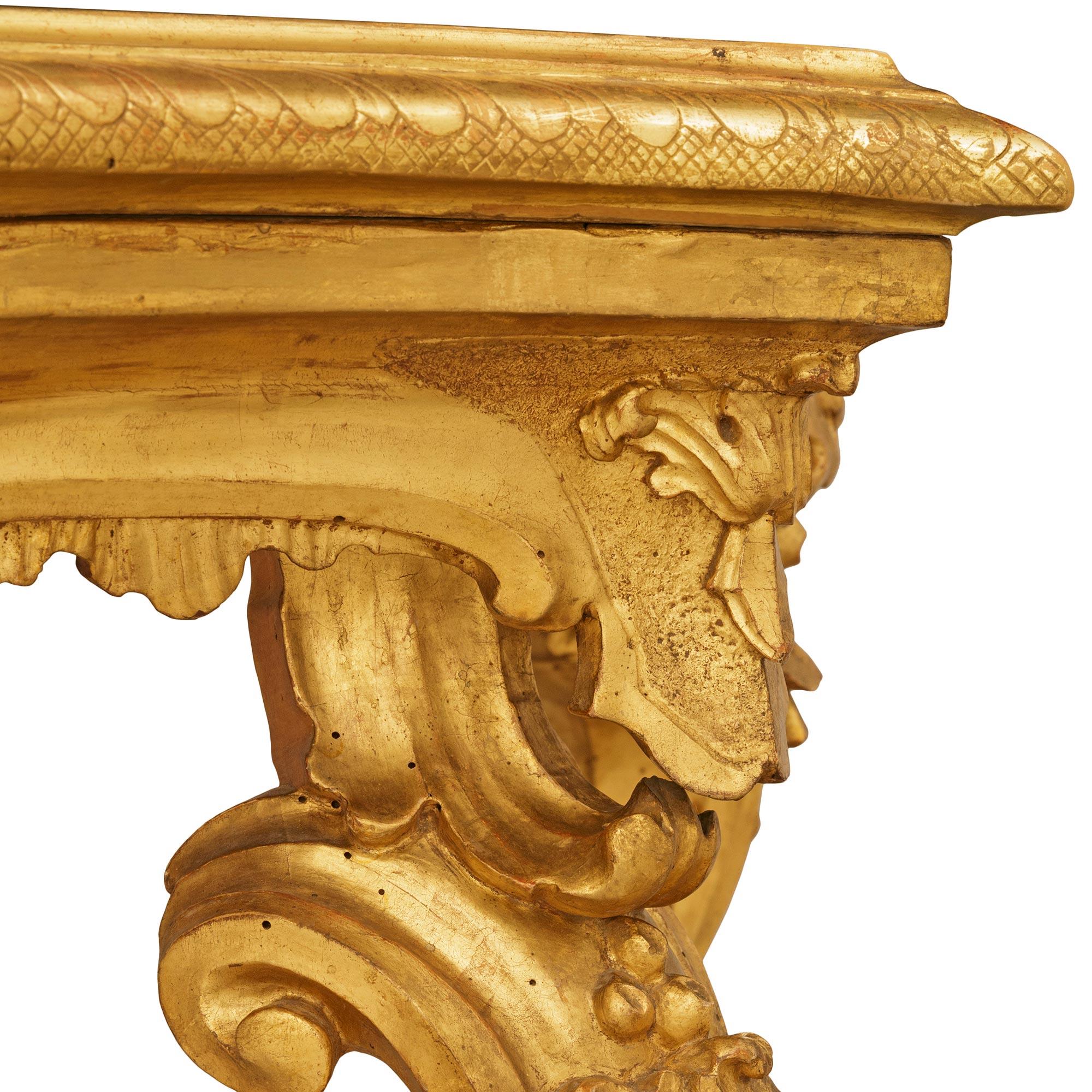 Italian 18th century Louis XIV Period Venetian st. Giltwood console For Sale 2