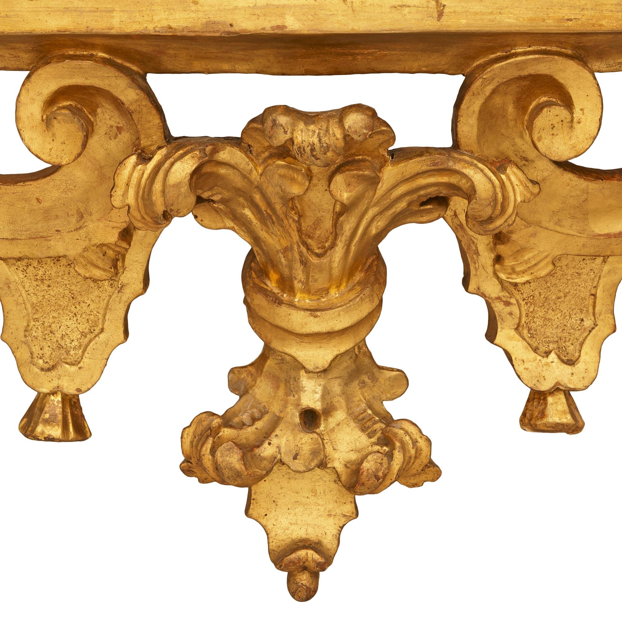 Italian 18th century Louis XIV Period Venetian st. Giltwood console For Sale 3