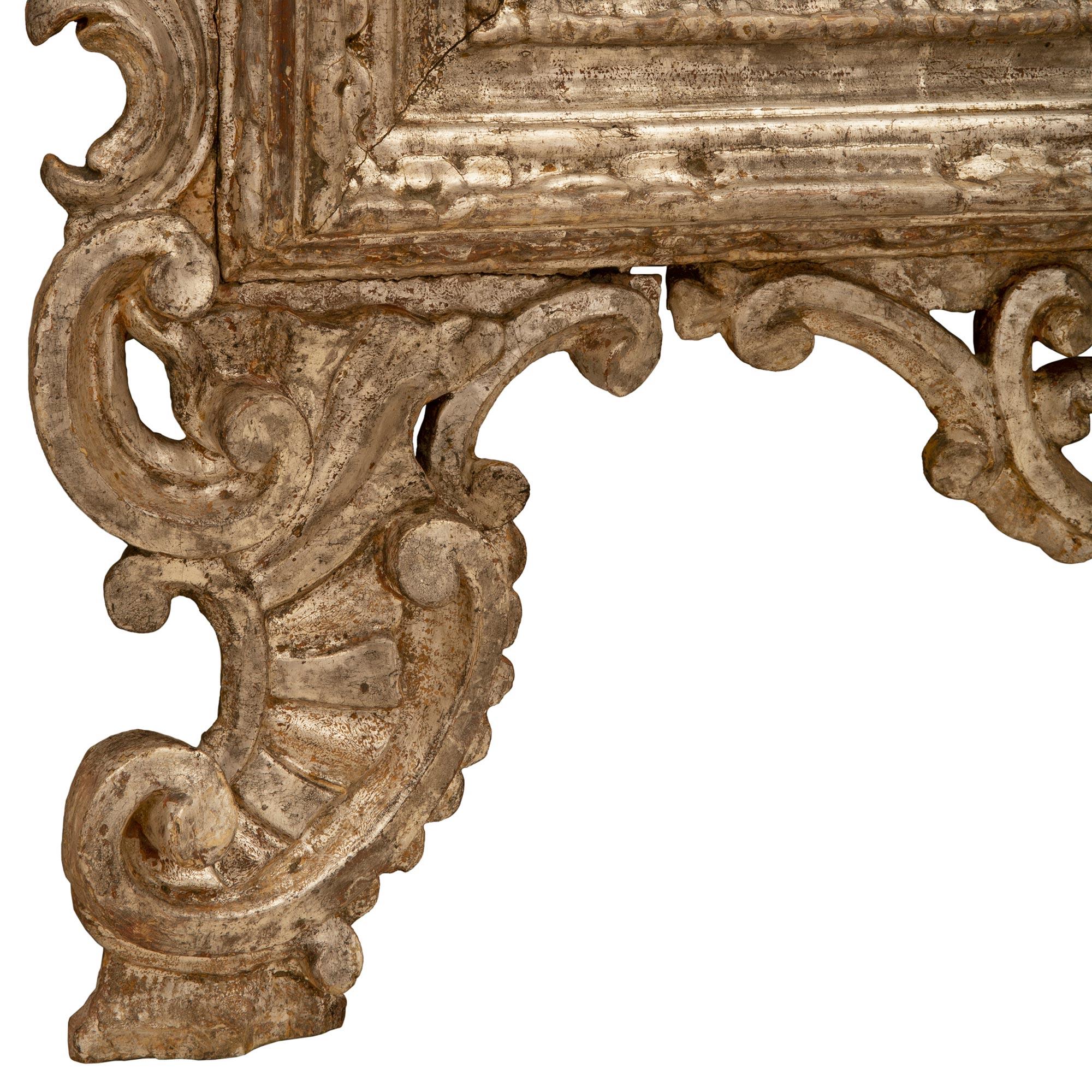 Italian 18th Century Louis XIV Period White Gold Mecca Mirror For Sale 3