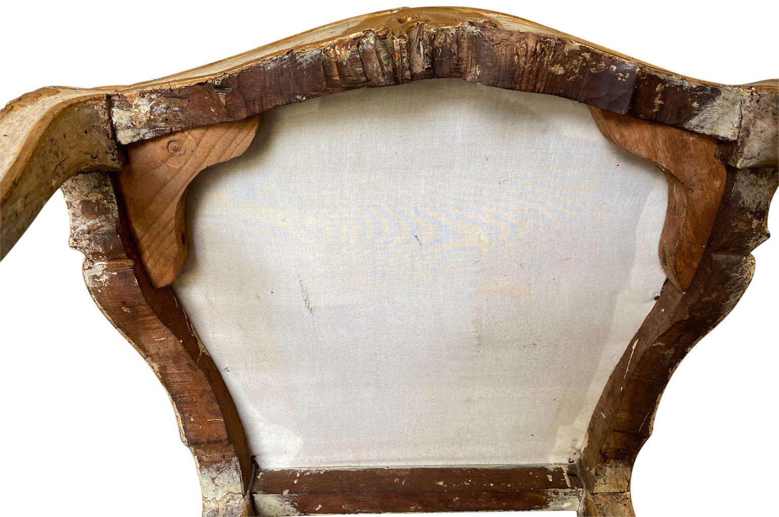 Italian 18th Century Louis XV Fauteuil, Armchair For Sale 7