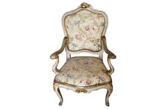 Italian 18th Century Louis XV Fauteuil, Armchair