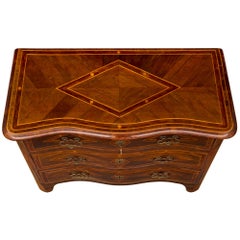Italian 18th Century Louis XV Period Apple, Walnut and Pear Wood Commode