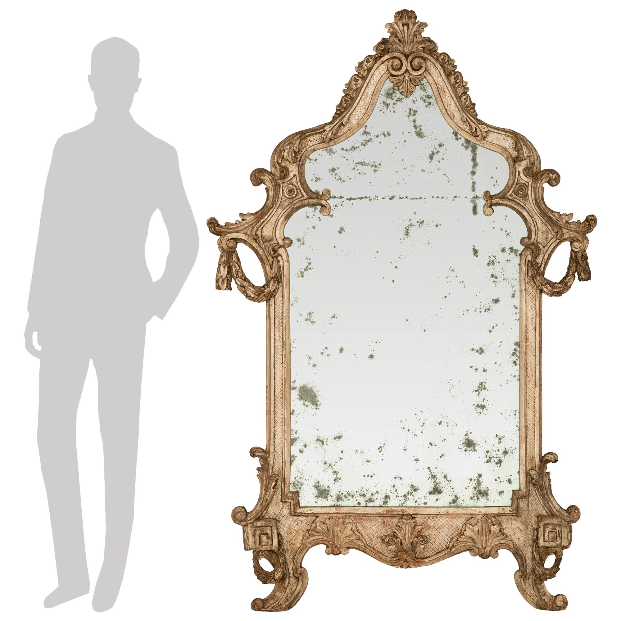Italian 18th Century Louis XV Period Carved Mecca Mirror For Sale