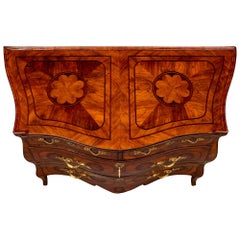 Italian 18th Century Louis XV Period Fruitwood, Kingwood and Ormolu Commode