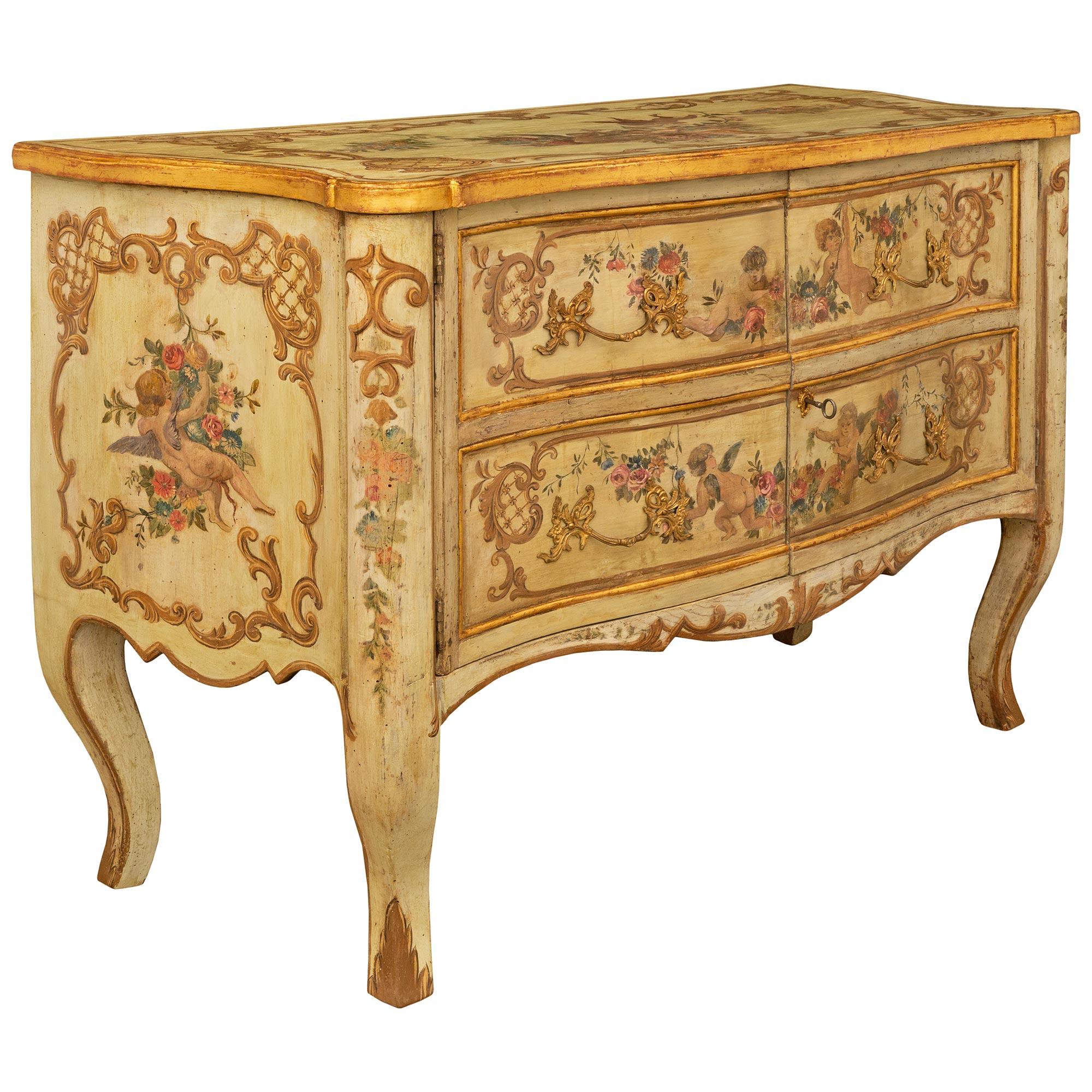 18th Century and Earlier Italian 18th century Louis XV period Giltwood, Ormolu and patinated wood chest For Sale