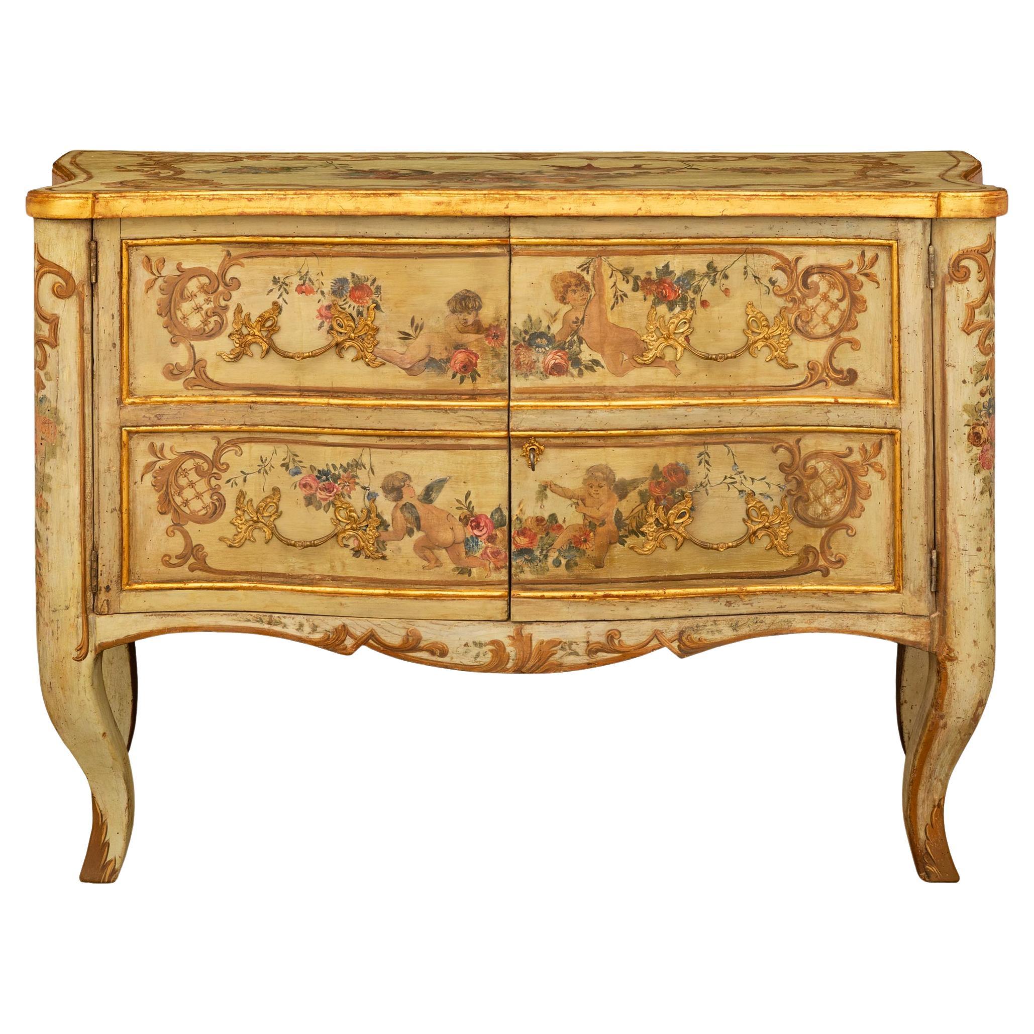 Italian 18th century Louis XV period Giltwood, Ormolu and patinated wood chest For Sale