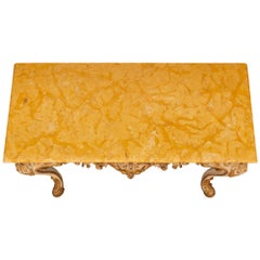 Italian 18th Century Louis XV Period Patinated and Giltwood Console