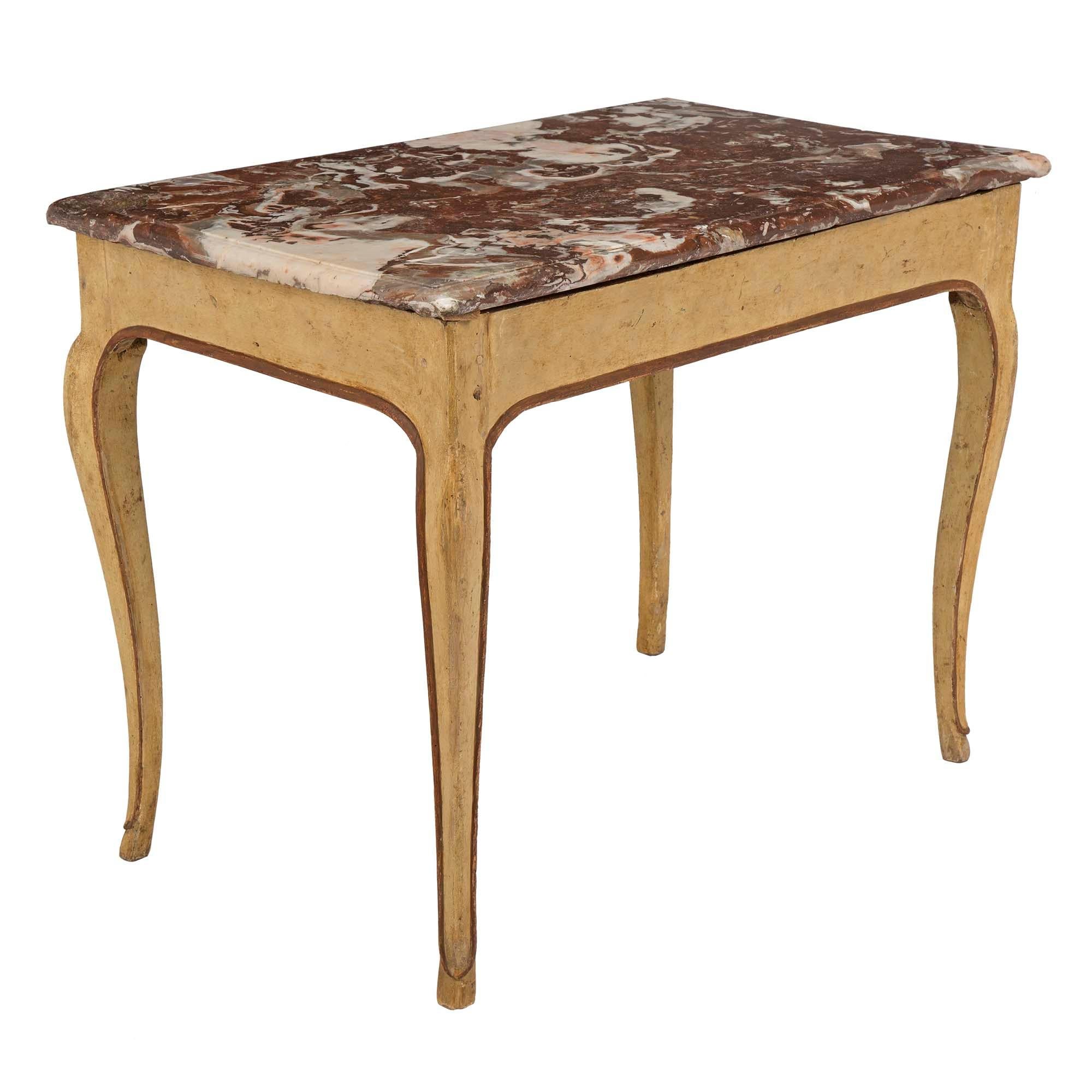 Italian 18th Century Louis XV Period Patinated Side Table In Good Condition For Sale In West Palm Beach, FL