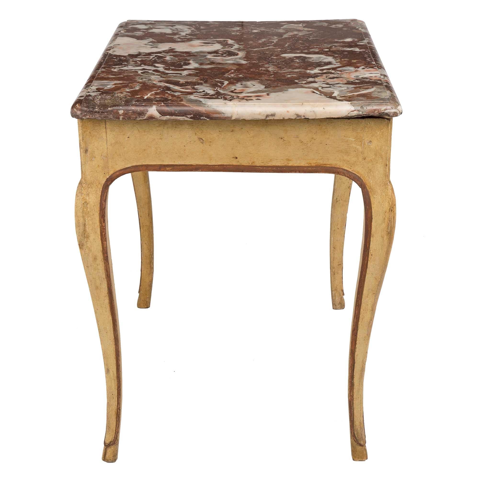 18th Century and Earlier Italian 18th Century Louis XV Period Patinated Side Table For Sale