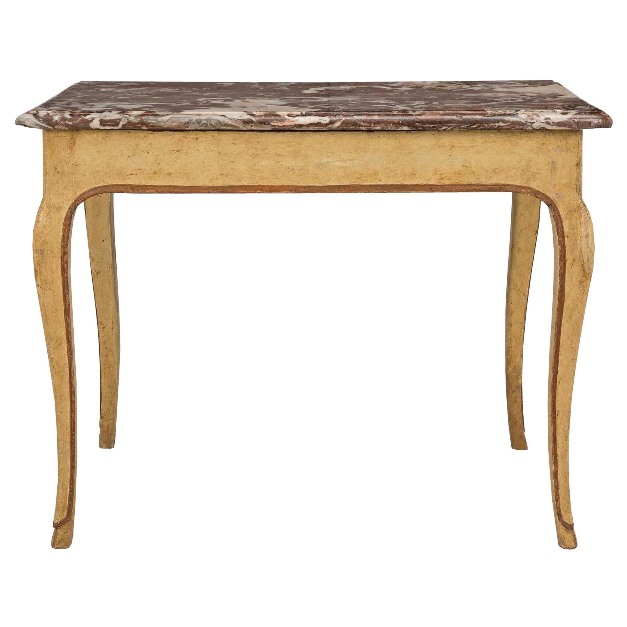 Italian 18th Century Louis XV Period Patinated Side Table For Sale