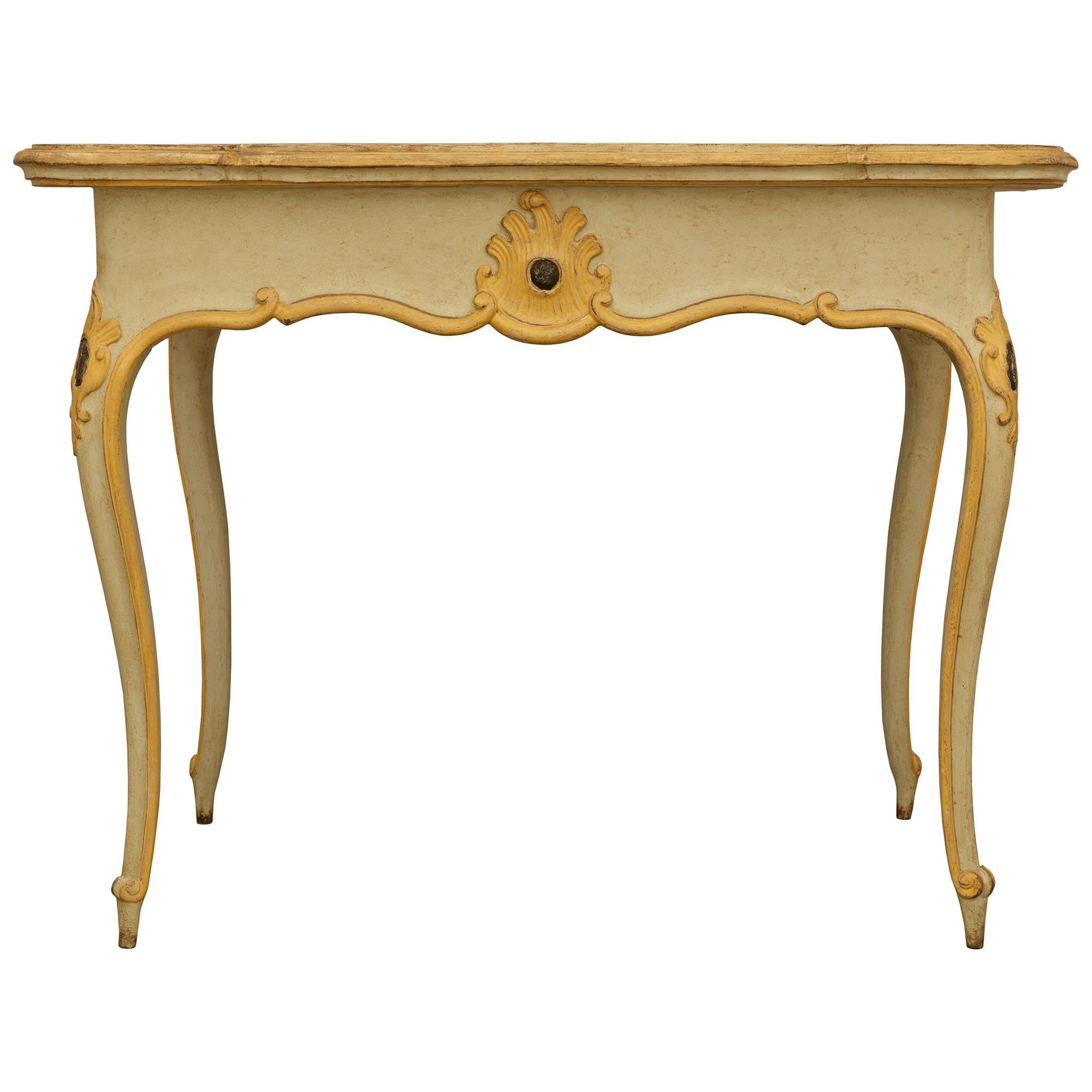 Italian 18th century Louis XV Period patinated Wood and Scagliola table/desk For Sale 7