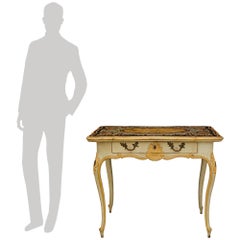 Italian 18th century Louis XV Period patinated Wood and Scagliola table/desk