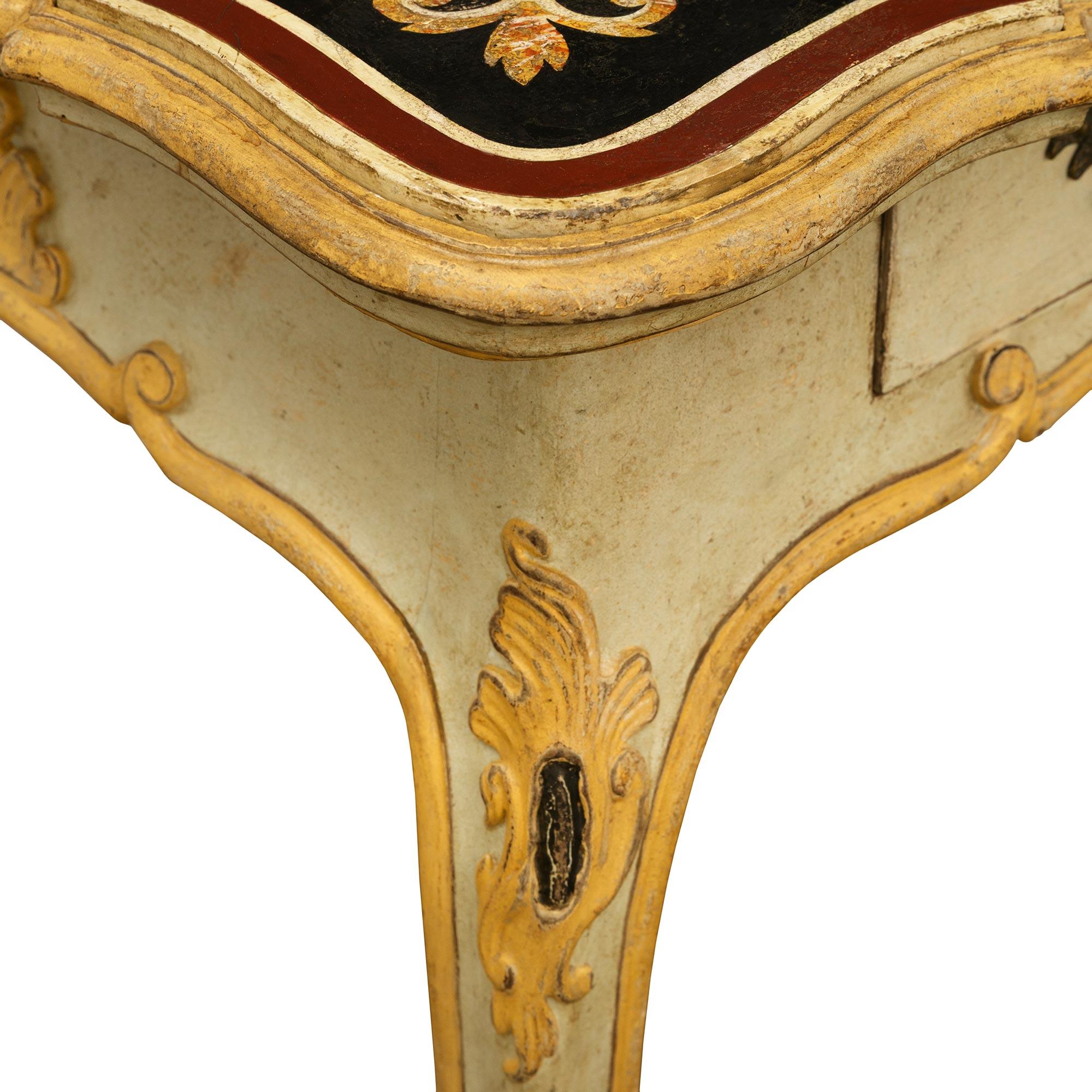 Italian 18th century Louis XV Period patinated Wood and Scagliola table/desk For Sale 1