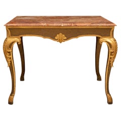 Italian 18th Century Louis XV Period Polychrome and Giltwood Center Table