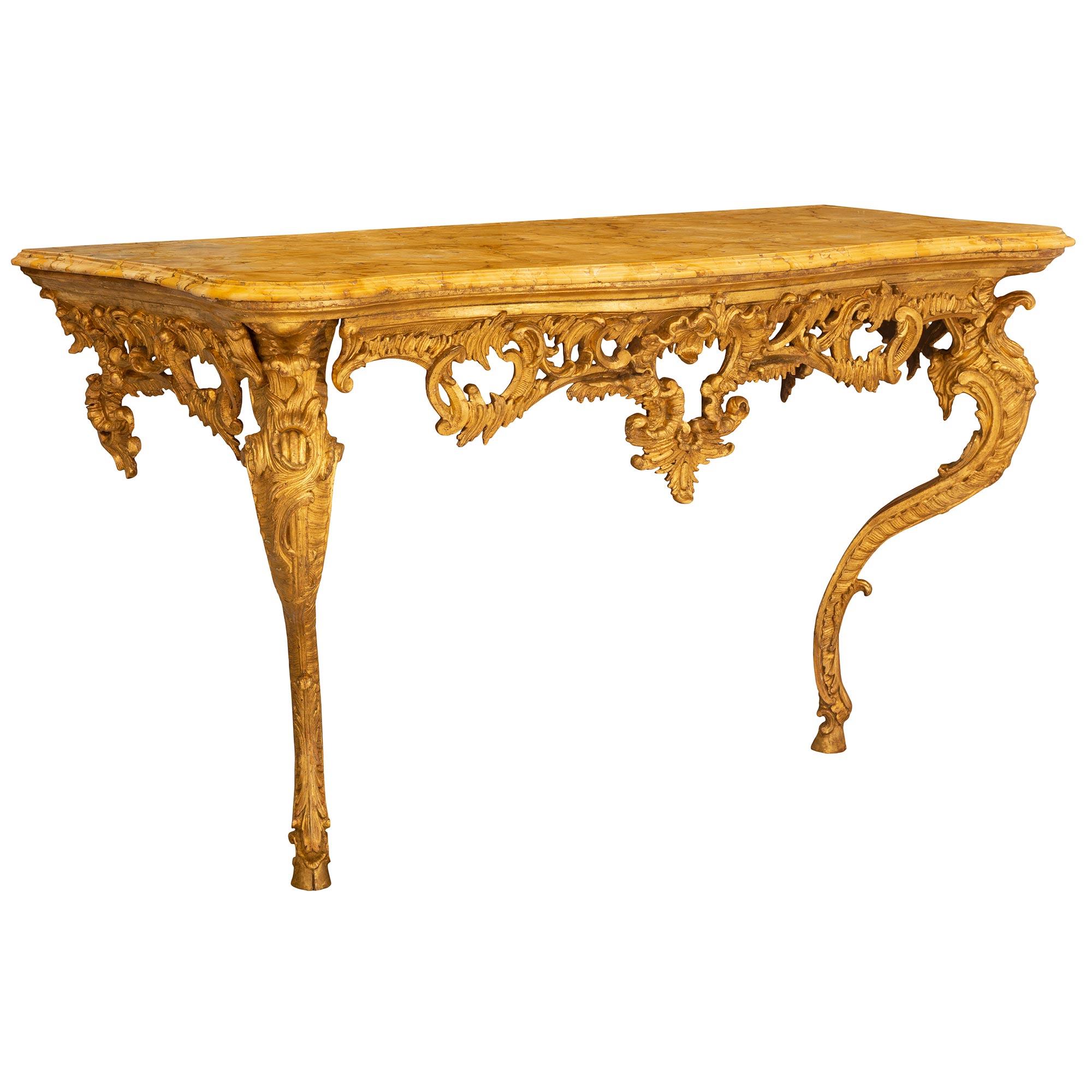 Italian 18th Century Louis XV Period Wall Mounted Console In Good Condition For Sale In West Palm Beach, FL