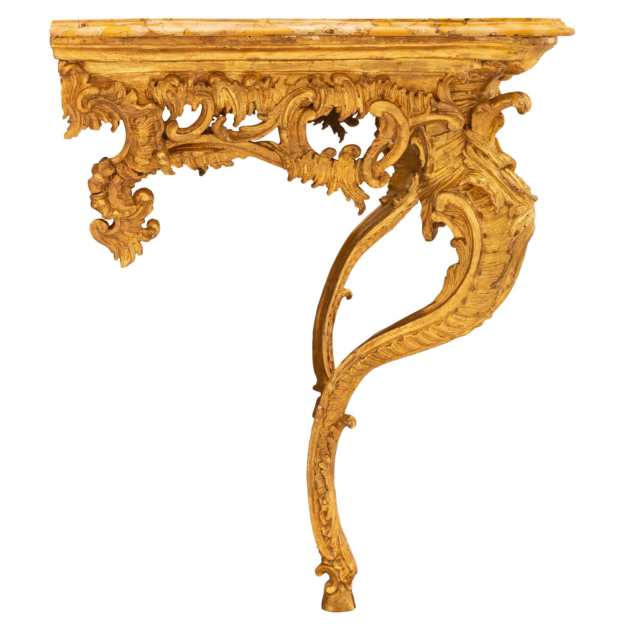 18th Century and Earlier Italian 18th Century Louis XV Period Wall Mounted Console For Sale