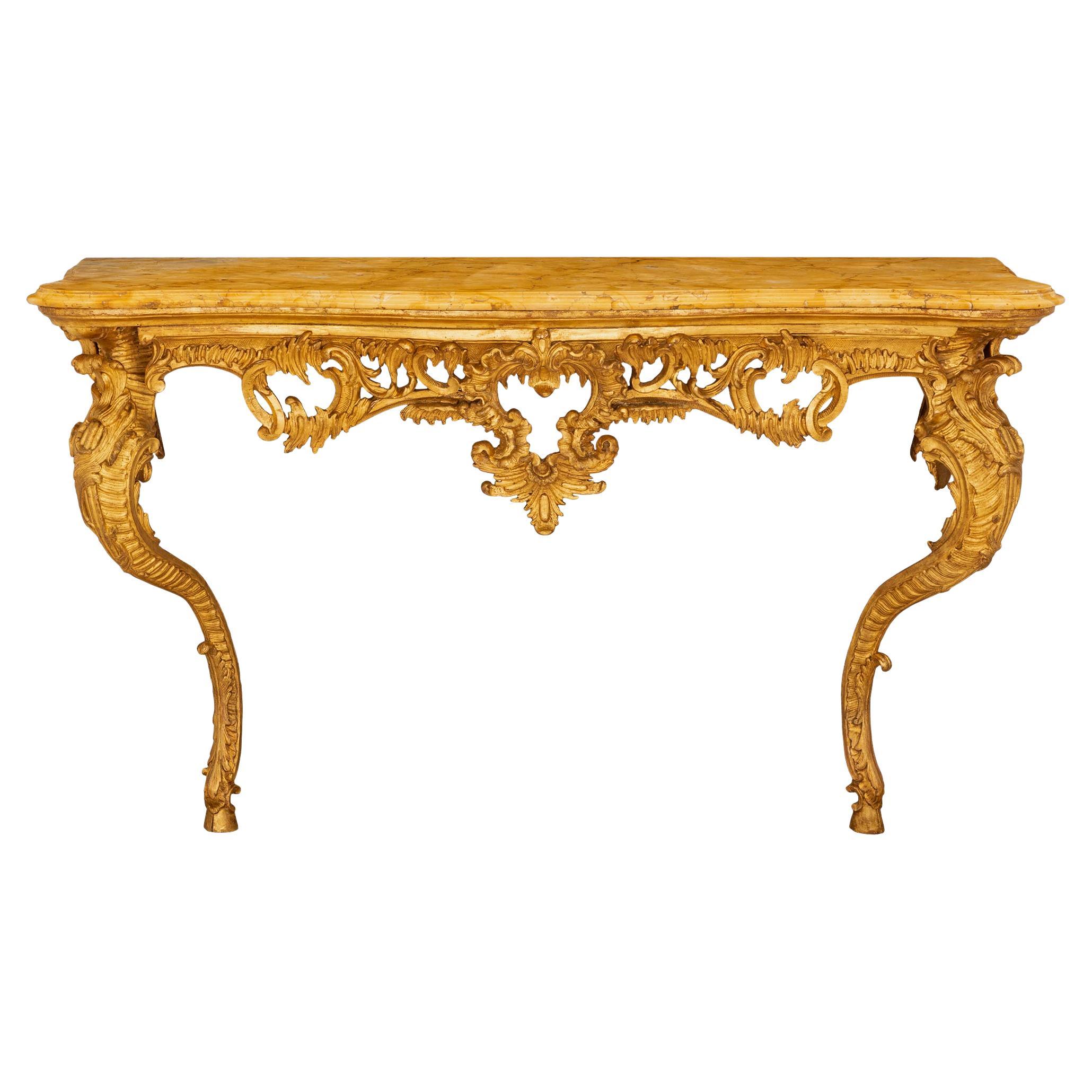 Italian 18th Century Louis XV Period Wall Mounted Console For Sale