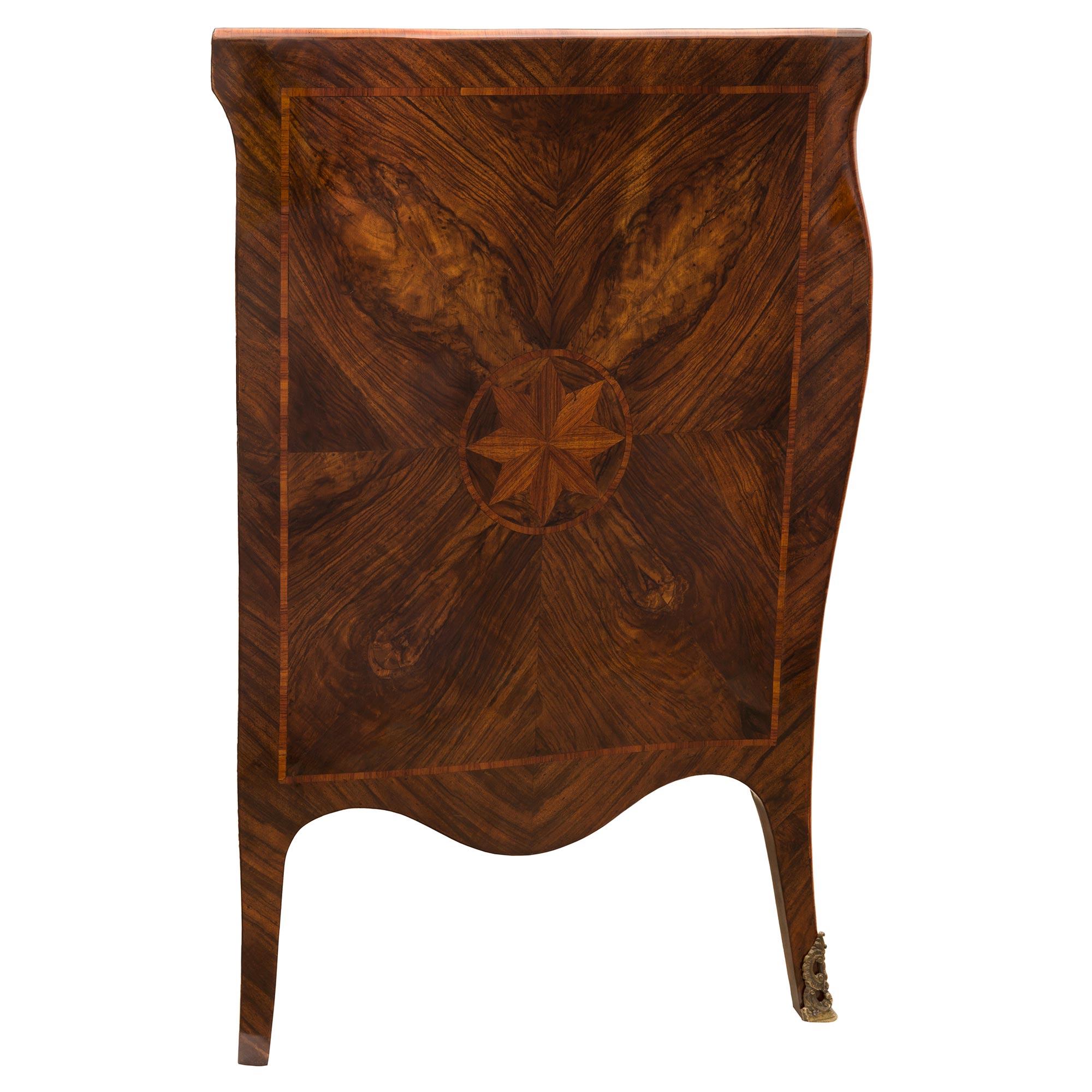 18th Century and Earlier Italian 18th Century Louis XV Period Walnut His and Her Commodes For Sale