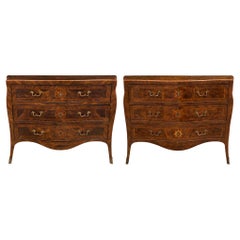 Italian 18th Century Louis XV Period Walnut His and Her Commodes