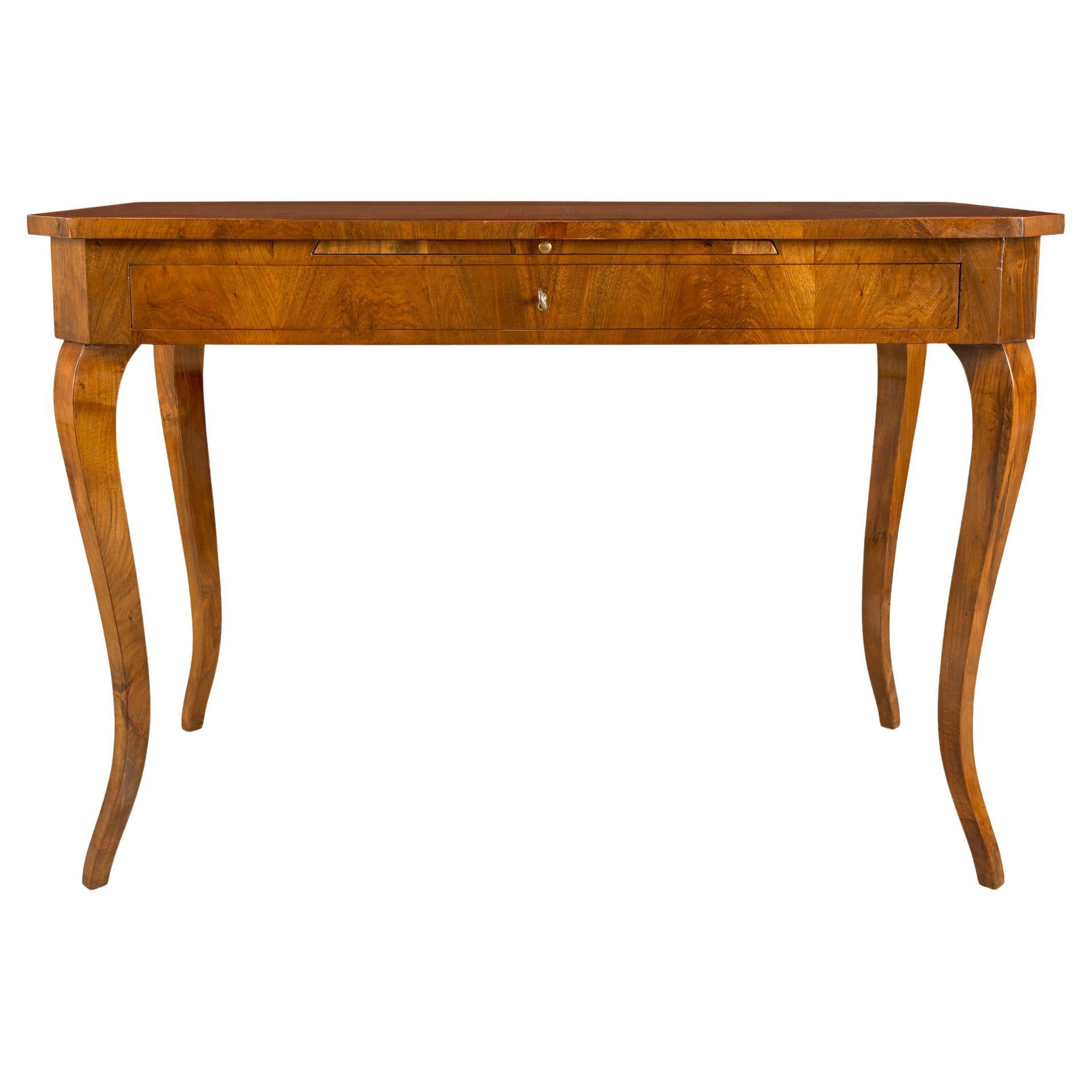 Italian 18th Century Louis XV Period Walnut, Rosewood and Bone Desk For Sale