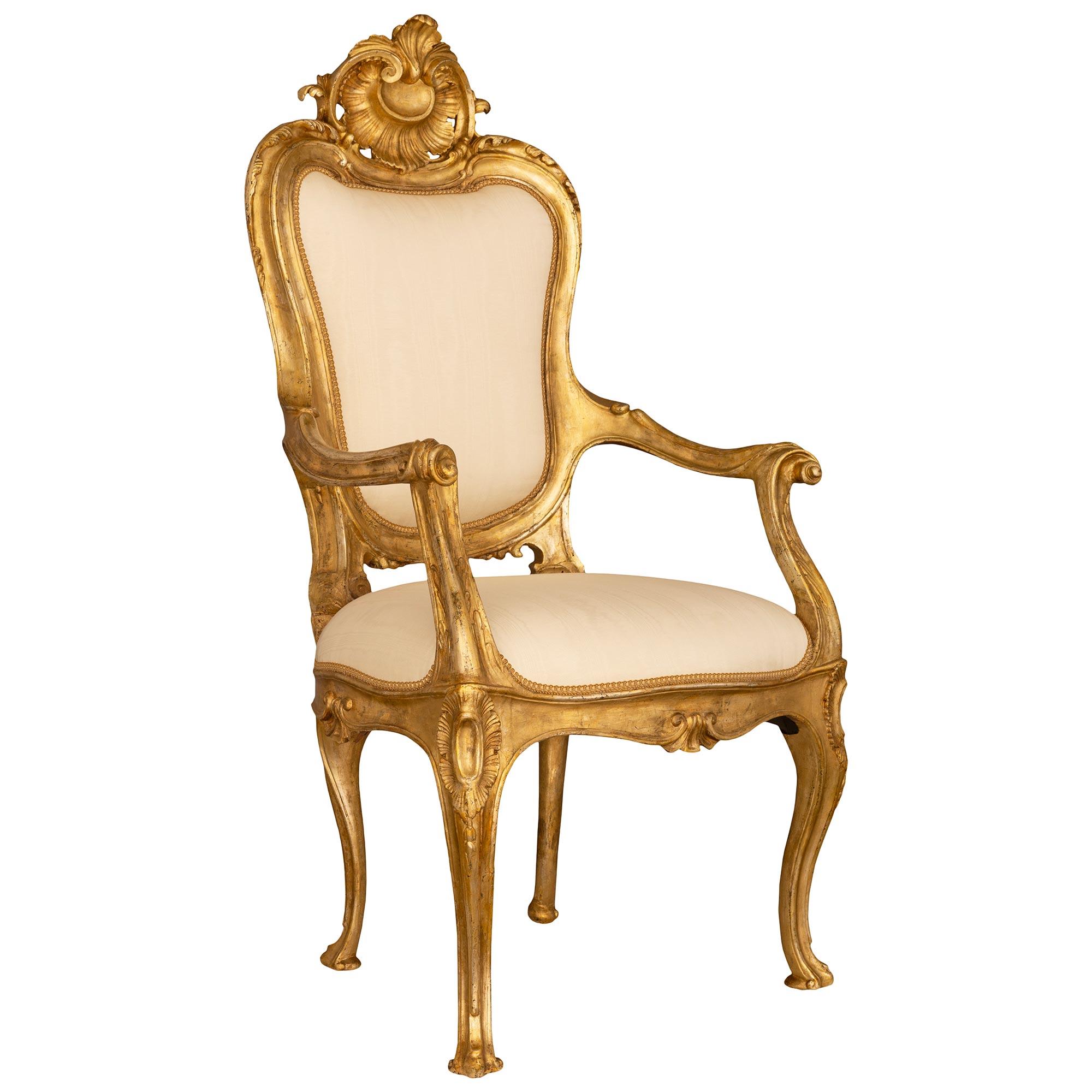 Fauteuil italien Louis XV St. Mecca du 18ème siècle, de Naples Bon état - En vente à West Palm Beach, FL