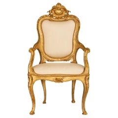 Italian 18th century Louis XV st. Mecca armchair, from Naples