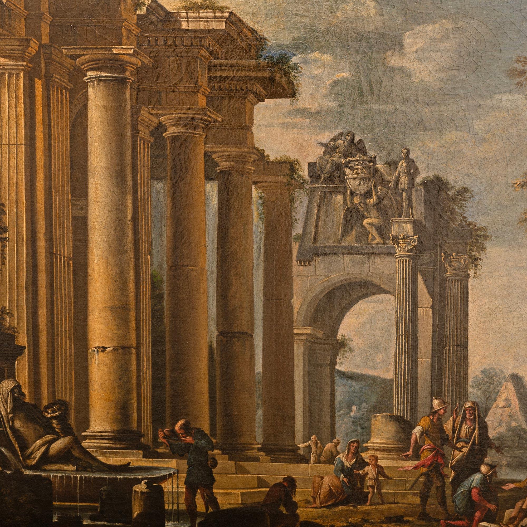 Italian 18th century Louis XV st. Oil on Canvas and Giltwood painting For Sale 1