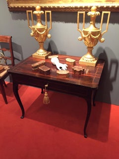 18th Century Italian Louis XV Writing Table Inlaid Rosewood Center Desk