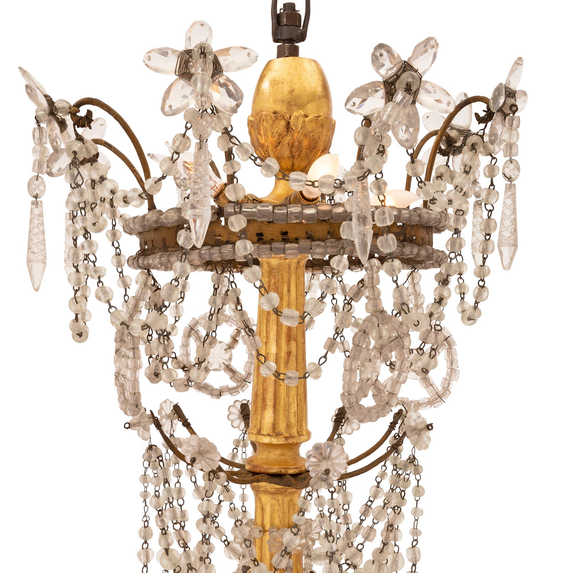 Gilt Italian 18th Century Louis XVI Period Chandelier from Turin For Sale