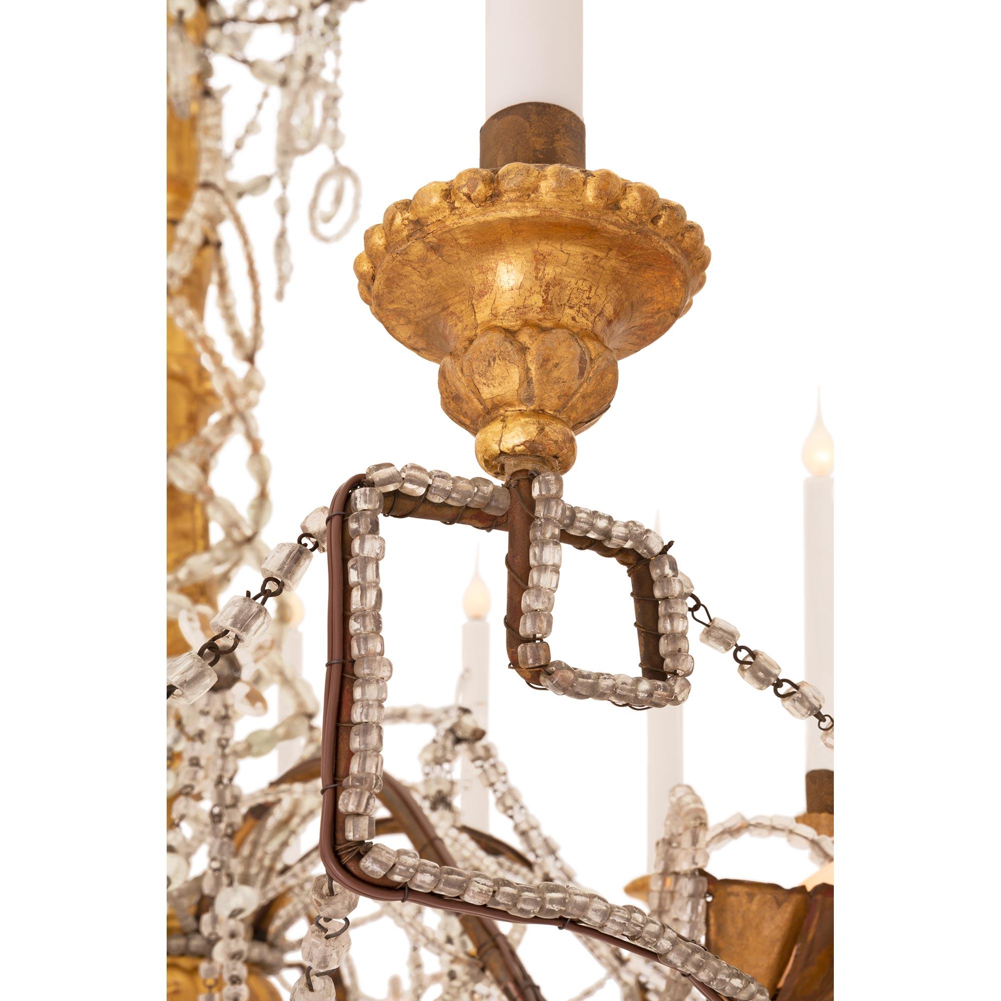 Metal Italian 18th Century Louis XVI Period Chandelier from Turin For Sale