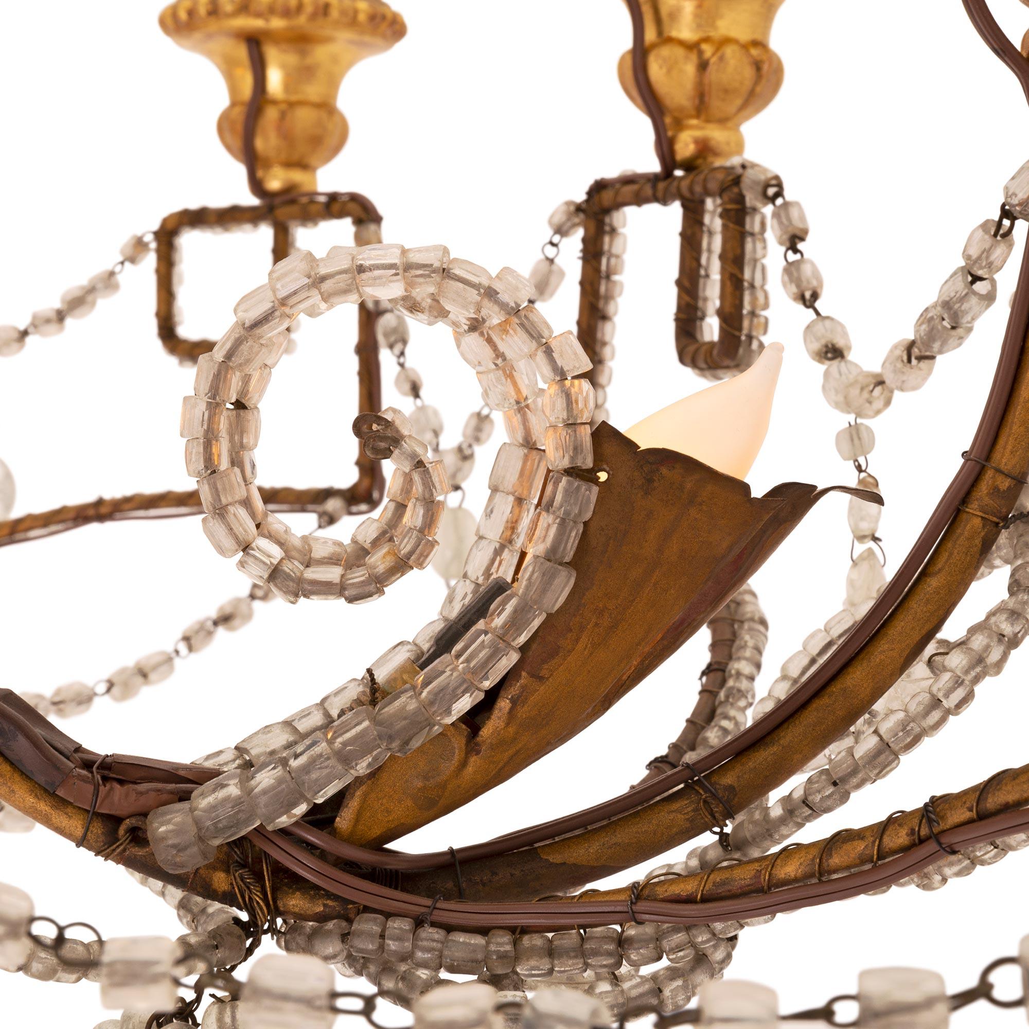 Italian 18th Century Louis XVI Period Chandelier from Turin For Sale 1