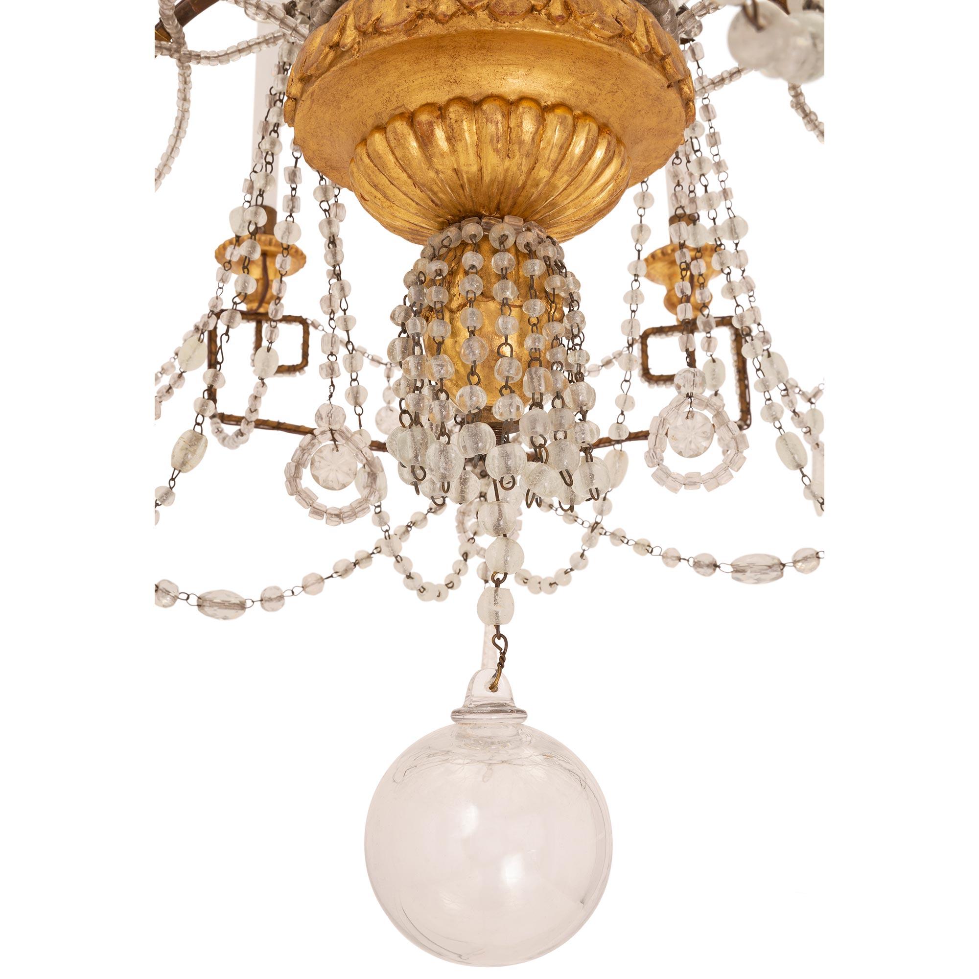 Italian 18th Century Louis XVI Period Chandelier from Turin For Sale 2