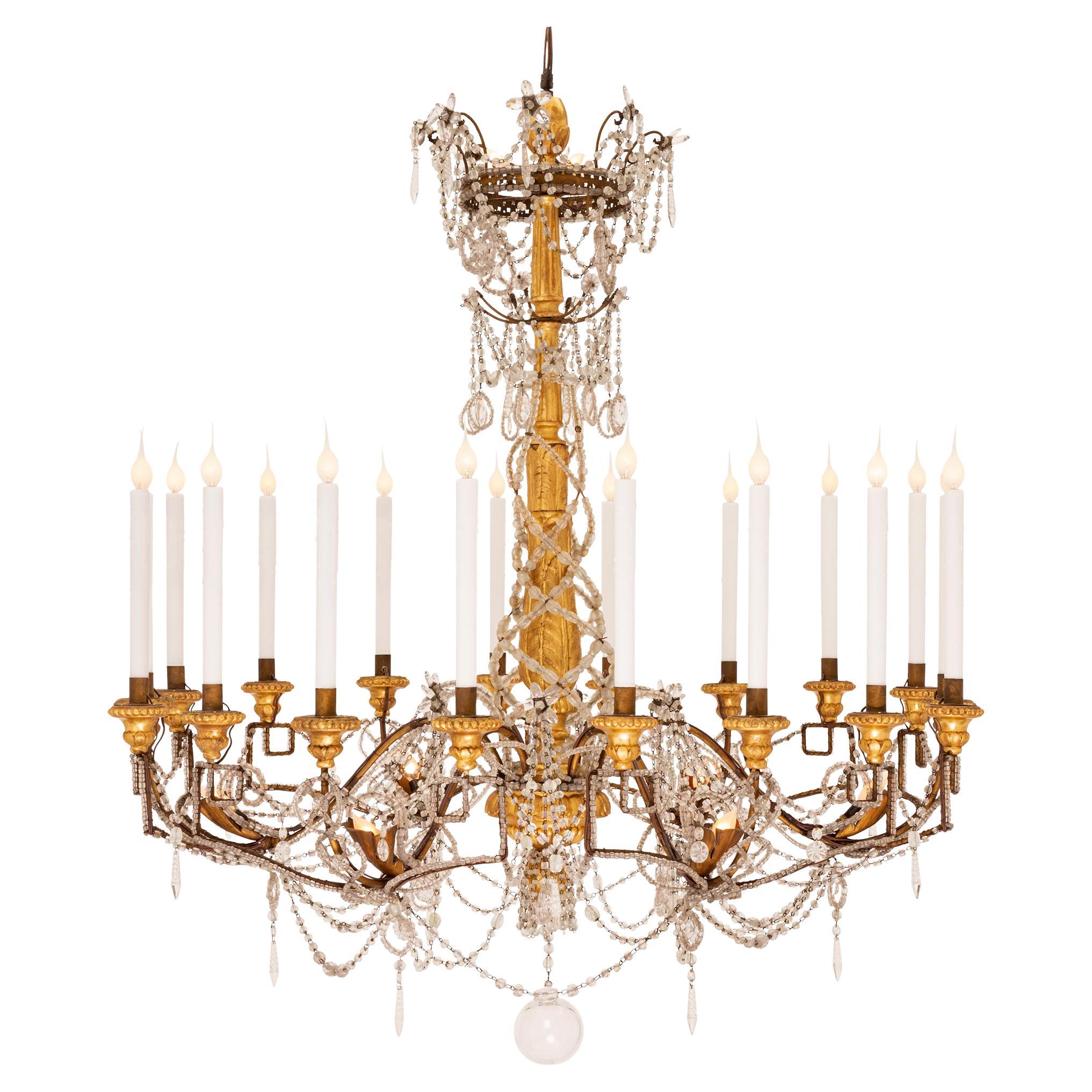 Italian 18th Century Louis XVI Period Chandelier from Turin For Sale