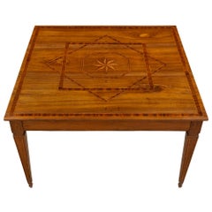 Italian 18th Century Louis XVI Period Country Walnut Square Center Table