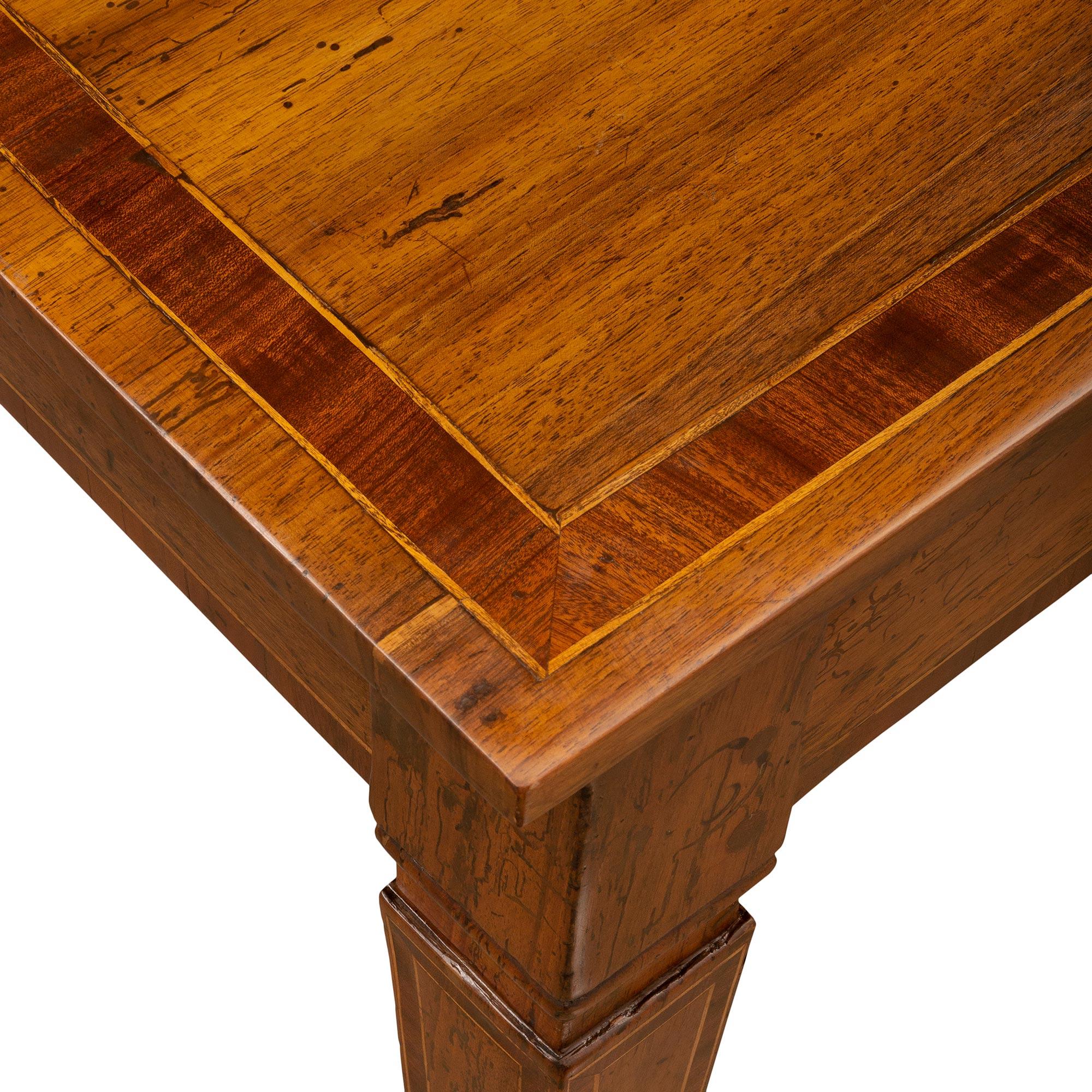 Italian 18th Century Louis XVI Period Country Walnut Square Center Table For Sale 1