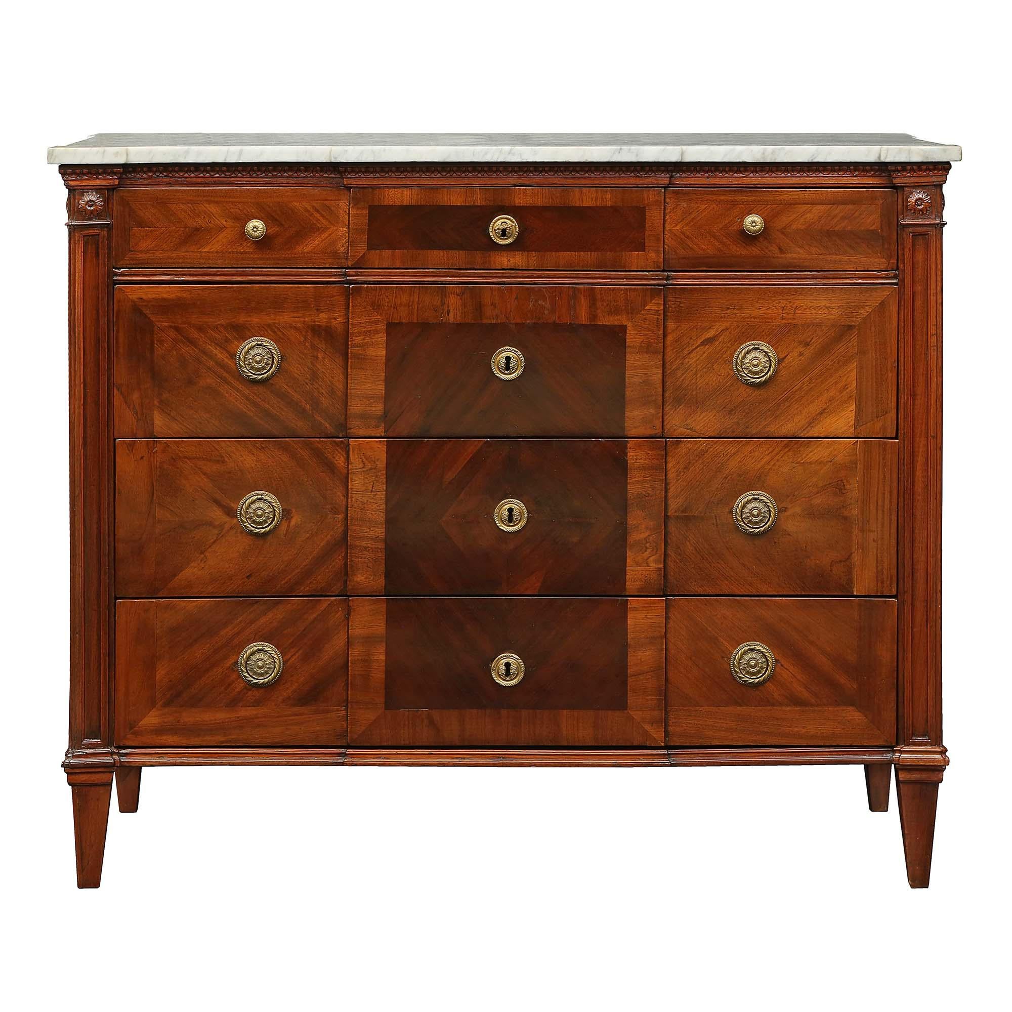 Italian 18th Century Louis XVI Period Four-Drawer Walnut Chest