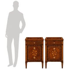 Italian 18th century Louis XVI Period Fruitwood and Ormolu cabinets/night tables