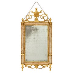 Miroir italien du XVIIIe siècle d
époque Louis XVI en bois doré et marbre de Carnacina