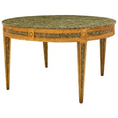 Italian 18th Century Louis XVI Period Giltwood and Faux Marble Center Table