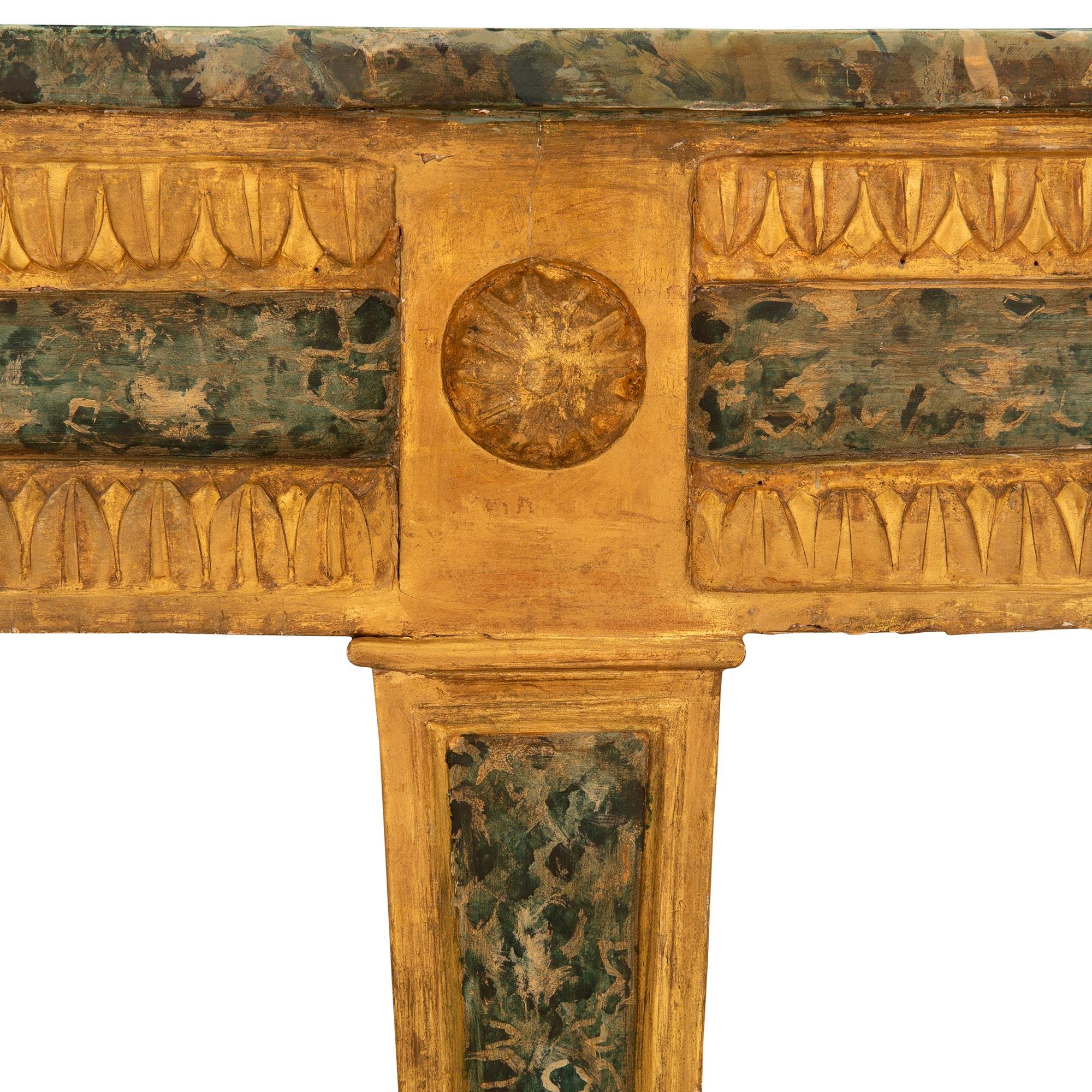 Italian 18th Century Louis XVI Period Giltwood and Faux Marble Center Table For Sale 1