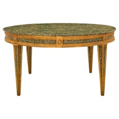 Italian 18th Century Louis XVI Period Giltwood and Faux Marble Center Table