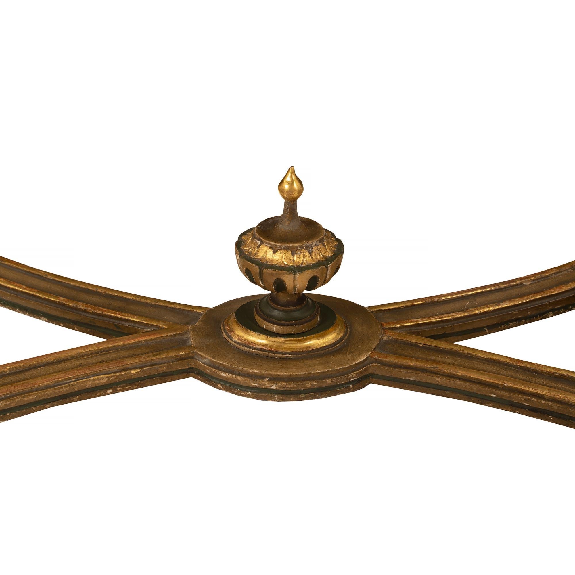 Italienische Konsole aus vergoldetem Holz und Marmor aus der Louis-XVI-Periode des 18. Jahrhunderts im Angebot 3